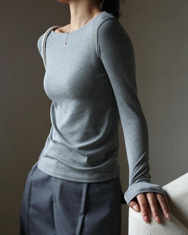 women's long sleeve modal stretch tee, view 2 - MRSLM