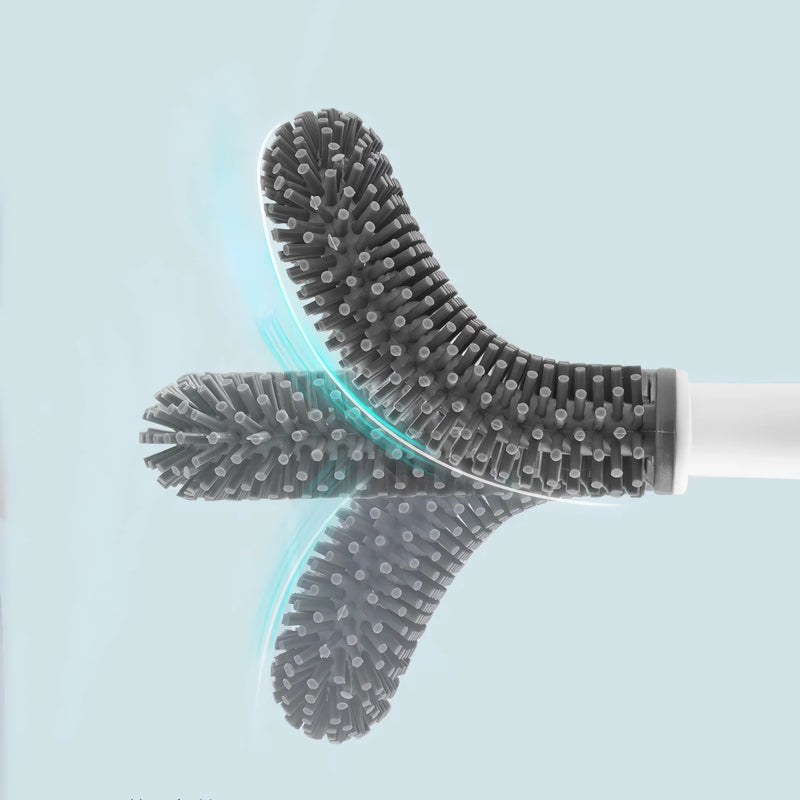 Soft silicone toilet brush with holder, view 6 - MRSLM