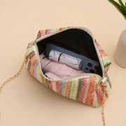 rattan knit straw crossbody bag, view 9 - MRSLM