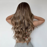 gradient gray brown curly wig, view 4 - MRSLM