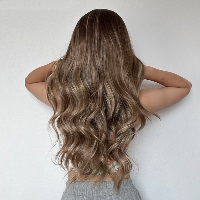 gradient gray brown curly wig, view 4 - MRSLM