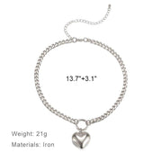 heart pendant punk choker, view 7 - MRSLM