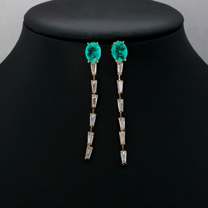 zircon long tassel collar chain set, view 5 - MRSLM