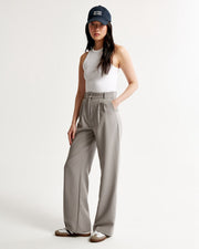 Women's high waist wide leg trousers, view 6 - MRSLM