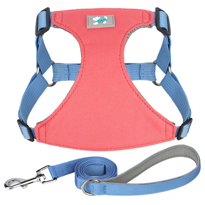 adjustable nylon dog harness and leash set, view 5 - MRSLM