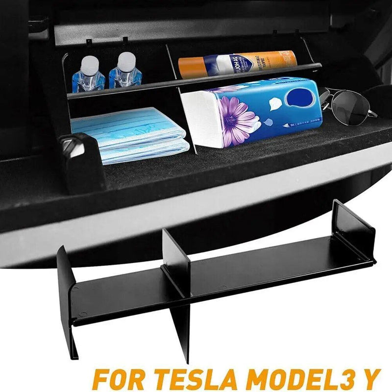 layered glove box organizer for model 3 and y, view 6 - MRSLM
