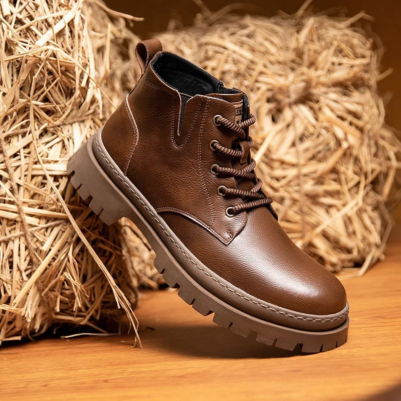 men's vintage leather ankle boots, view 4 - MRSLM