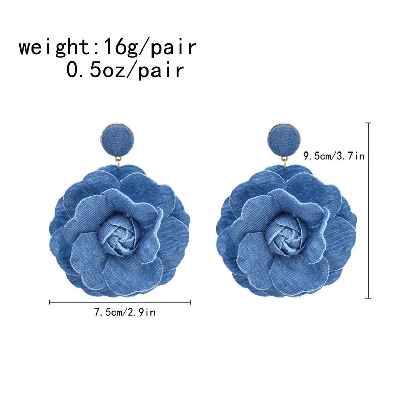 denim drop earrings, view 9 - MRSLM