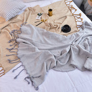 Wave stripe knit throw blanket - MRSLM