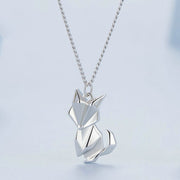 origami little fox necklace, view 4 - MRSLM