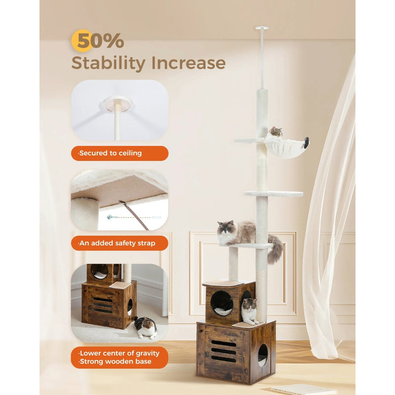 adjustable tall cat tree, view 4 - MRSLM