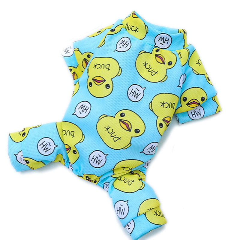 cotton duck print dog romper pajamas, view 8 - MRSLM