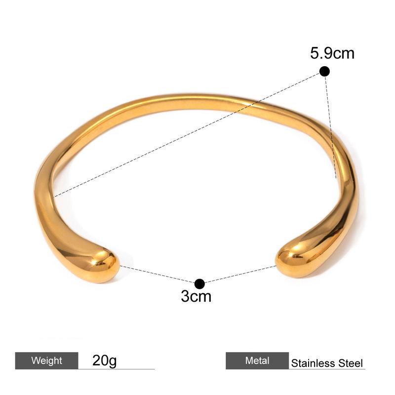gold plated open bangle bracelet, view 2 - MRSLM