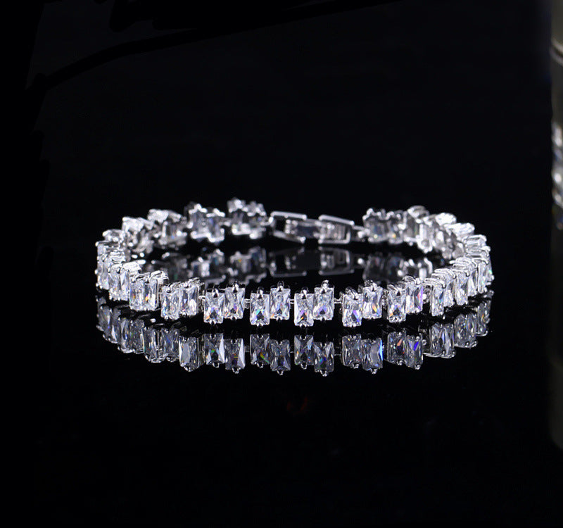 square zircon bracelet, view 9 - MRSLM