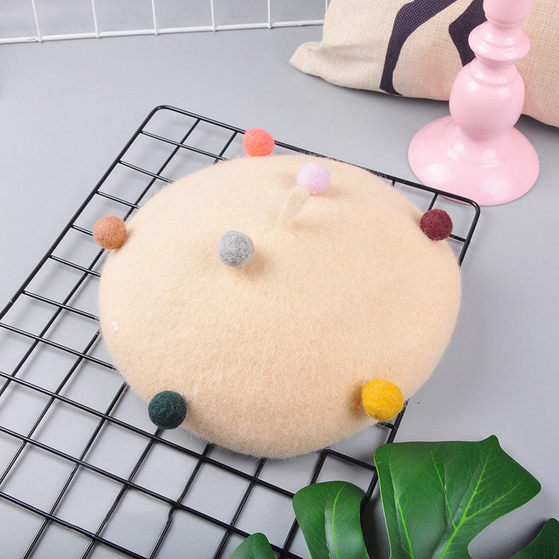 kids beret with pompom, view 4 - MRSLM