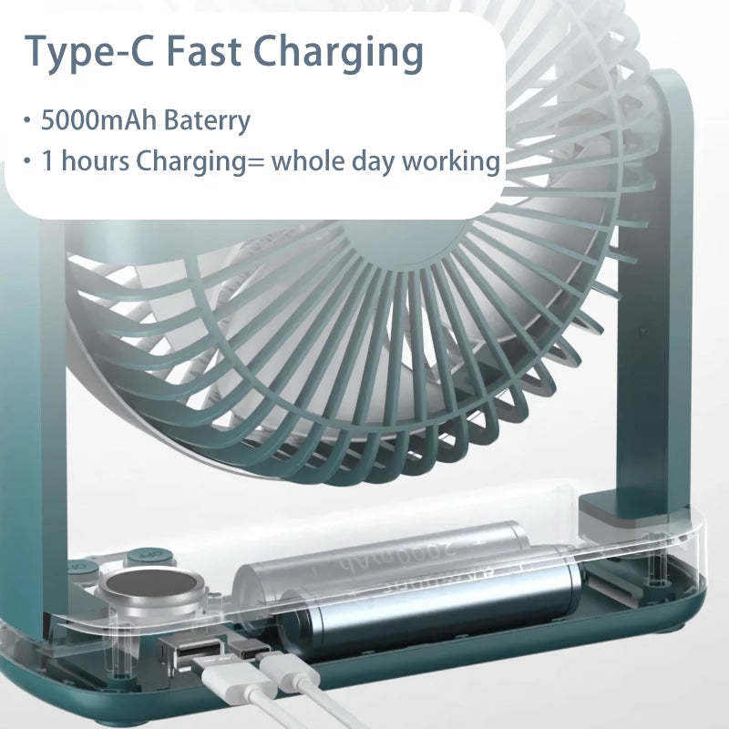 compact rechargeable usb desk fan, view 5 - MRSLM
