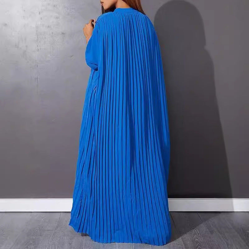 loose single-breasted pleated cardigan dress, view 3 - MRSLM