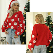 Women's cute Santa print Christmas sweater, view 10 - MRSLM