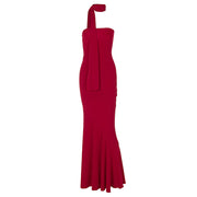 long fishtail dress with fitted waist, view 5 - MRSLM