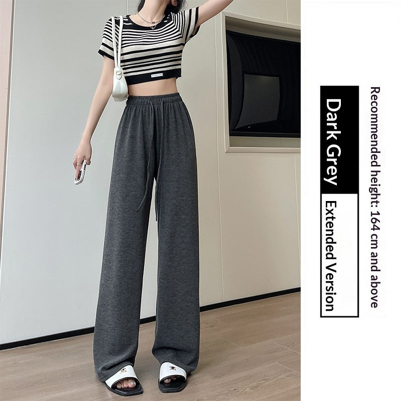 Women's high-waist knit wide-leg pants, view 3 - MRSLM