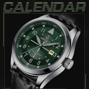 men's leather band quartz watch, view 2 - MRSLM