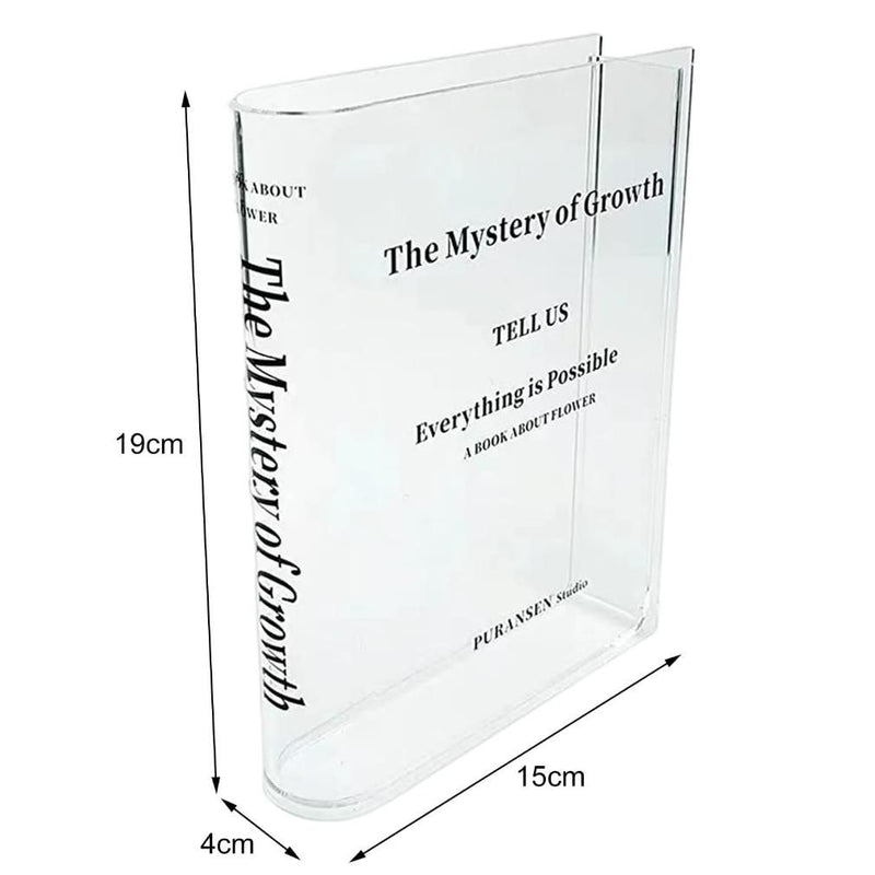 acrylic book flower vase, view 5 - MRSLM