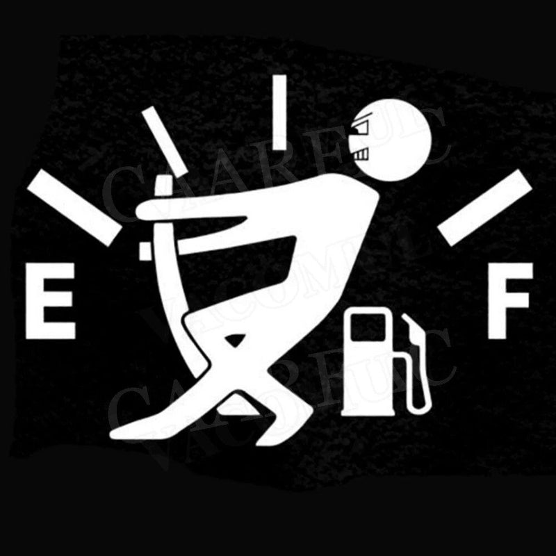 reflective fuel gauge empty decal, view 3 - MRSLM