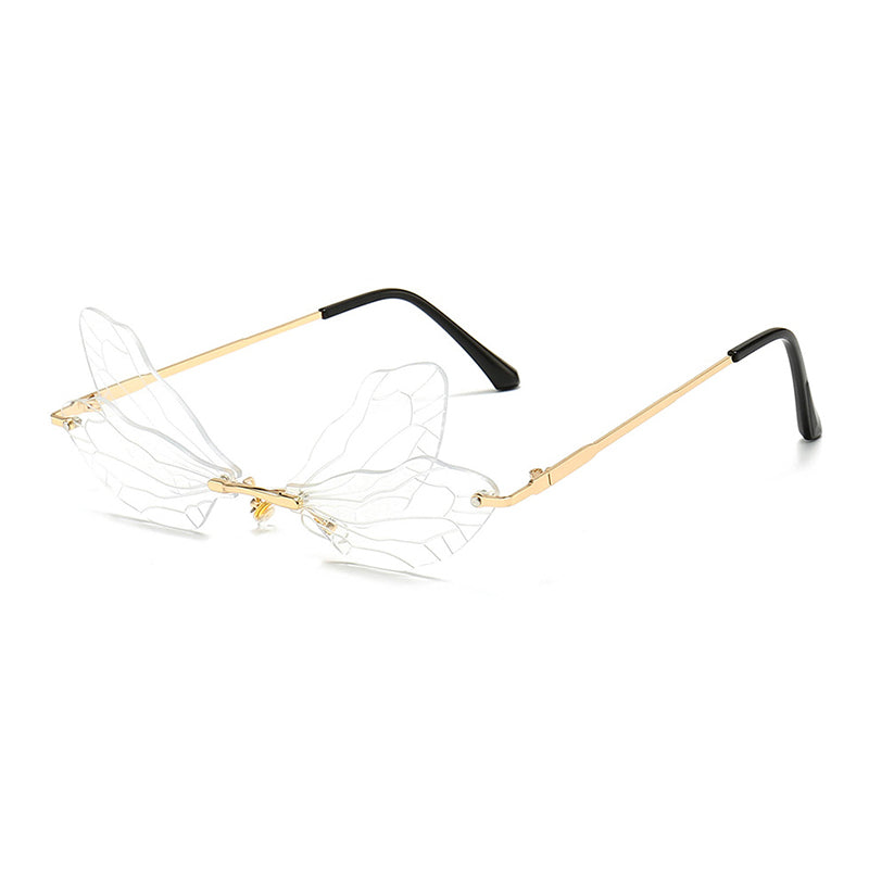 rimless dragonfly wing sunglasses, view 5 - MRSLM