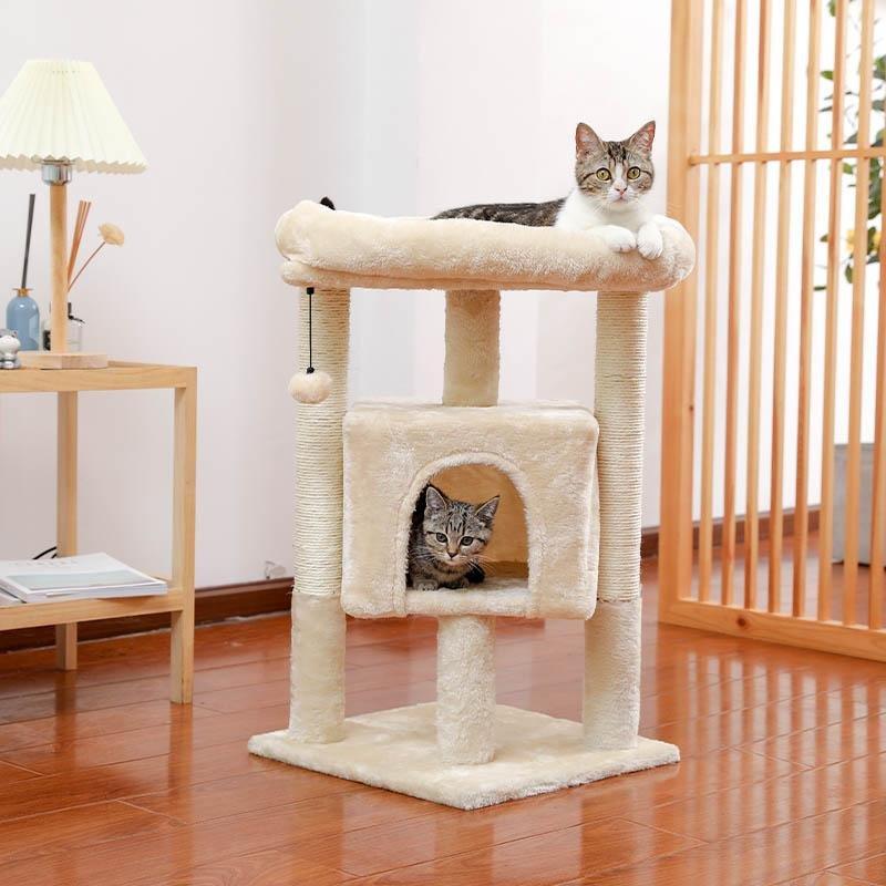 cat tree tower with perch and hammock, view 4 - MRSLM