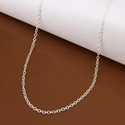 925 sterling silver rolo chain necklace, view 3 - MRSLM