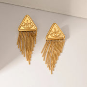 gold triangle drop earrings - MRSLM