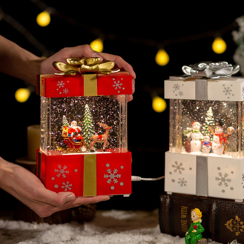 christmas gift box crystal ball lamp, view 3 - MRSLM
