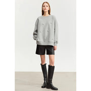 women's oversized crew neck sweatshirt, view 2 - MRSLM