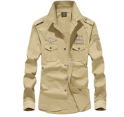 cotton loose long sleeve shirt, view 3 - MRSLM