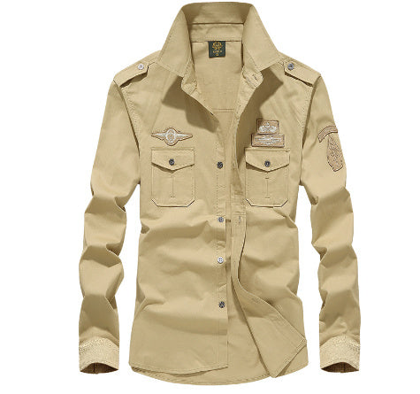 cotton loose long sleeve shirt, view 3 - MRSLM