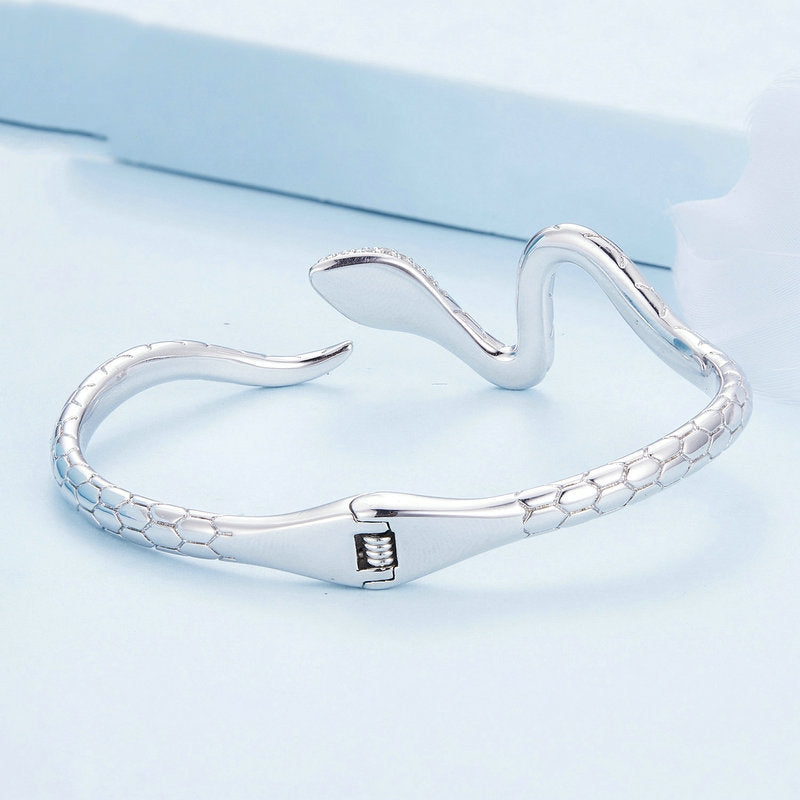 snake open cuff bracelet, view 3 - MRSLM