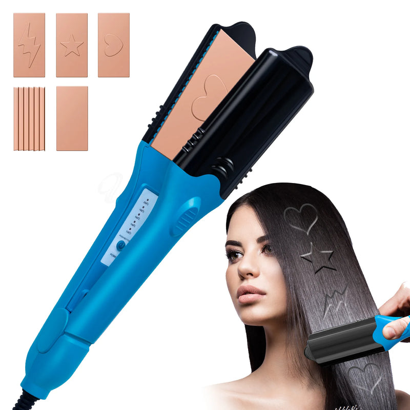 3D hair imprinting straightener and crimper, view 4 - MRSLM