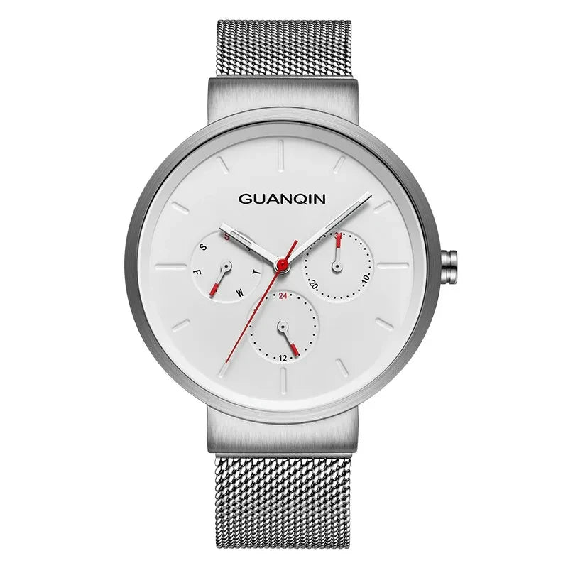 men's quartz mesh band watch, view 3 - MRSLM