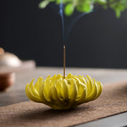 chrysanthemum ceramic incense burner, view 9 - MRSLM