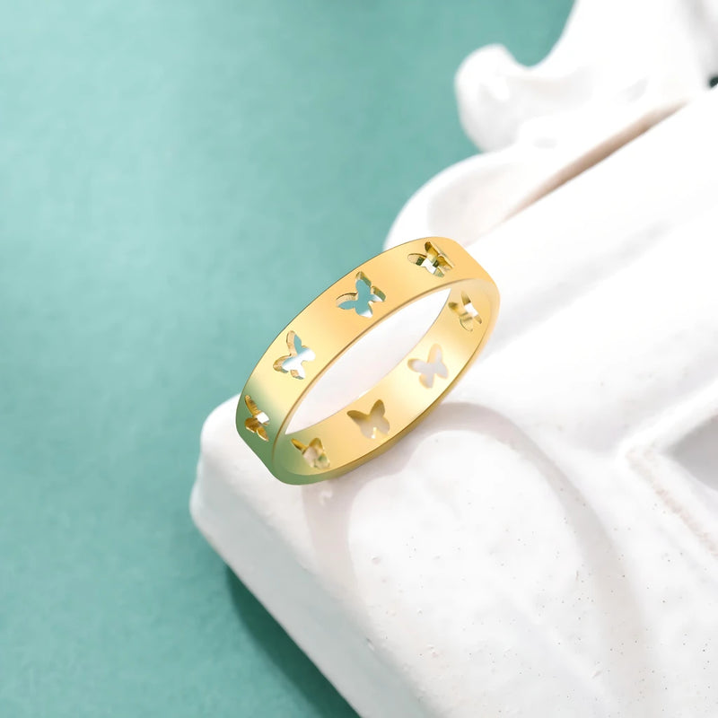 hollow butterfly ring, view 6 - MRSLM