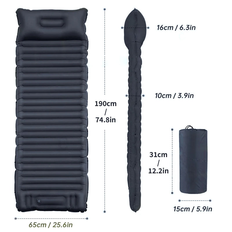 ultralight inflatable camping mattress, view 10 - MRSLM