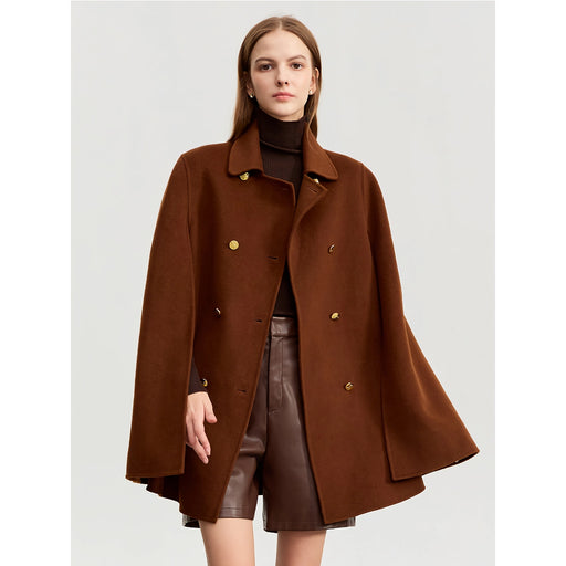 vintage wool cashmere cape coat, view 2 - MRSLM