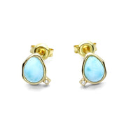 white topaz wave stud earrings, view 4 - MRSLM