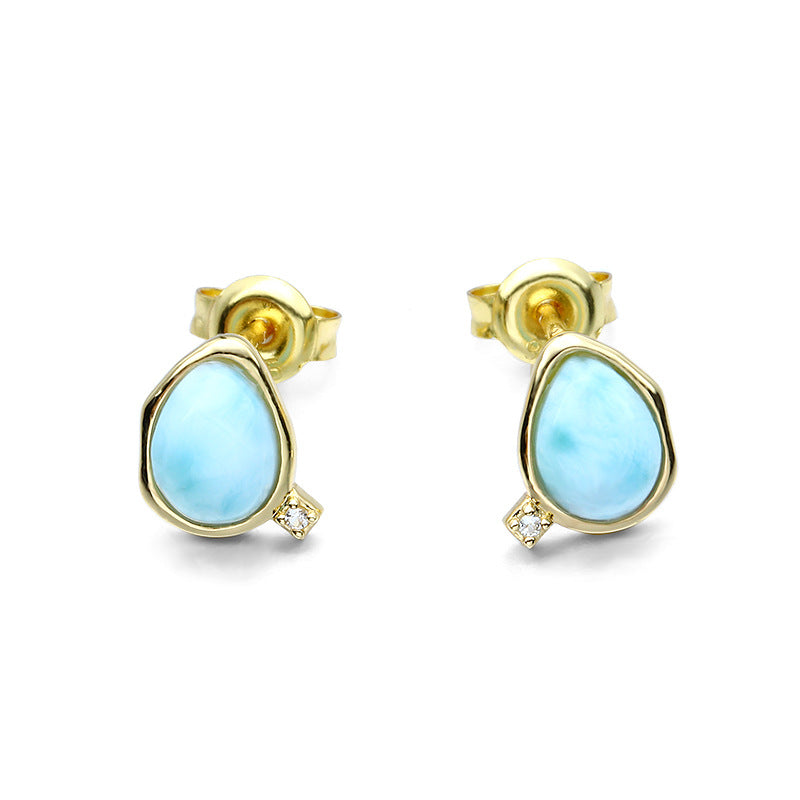 white topaz wave stud earrings, view 4 - MRSLM