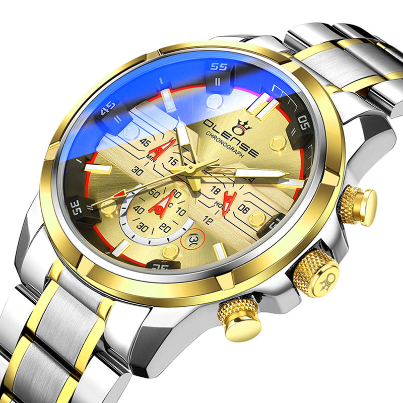 men's multifunction sports watch steel strap, view 5 - MRSLM