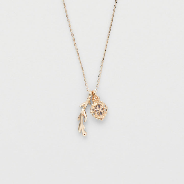 Female Natural Cordierite Elongated Stone Necklace