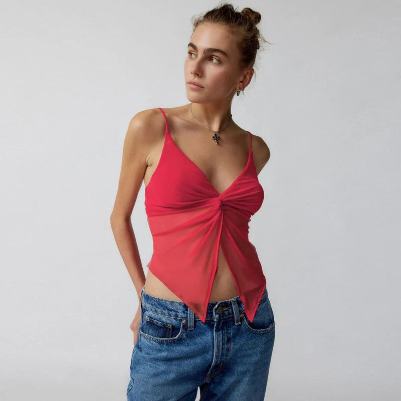 Mesh patchwork crop top, view 9 - MRSLM
