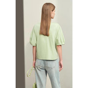 Slash neck lantern sleeve top, view 5 - MRSLM