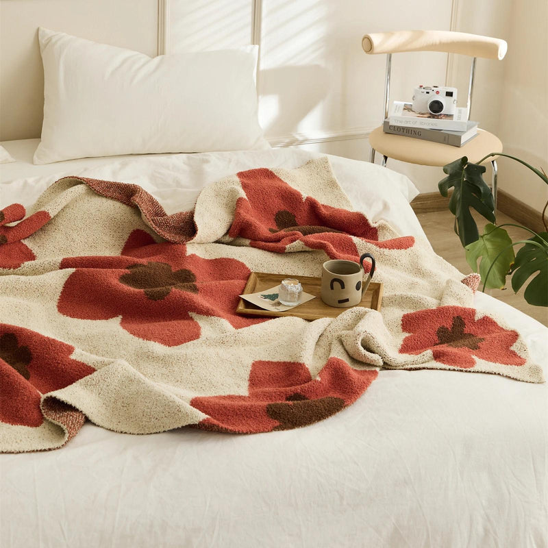 floral knitted throw blanket, view 13 - MRSLM