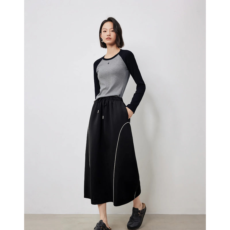 mid-length a-line umbrella skirt, view 2 - MRSLM